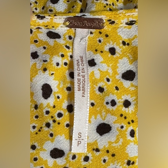 Free People Yellow Floral Wrap Blouse - Picture 8 of 10